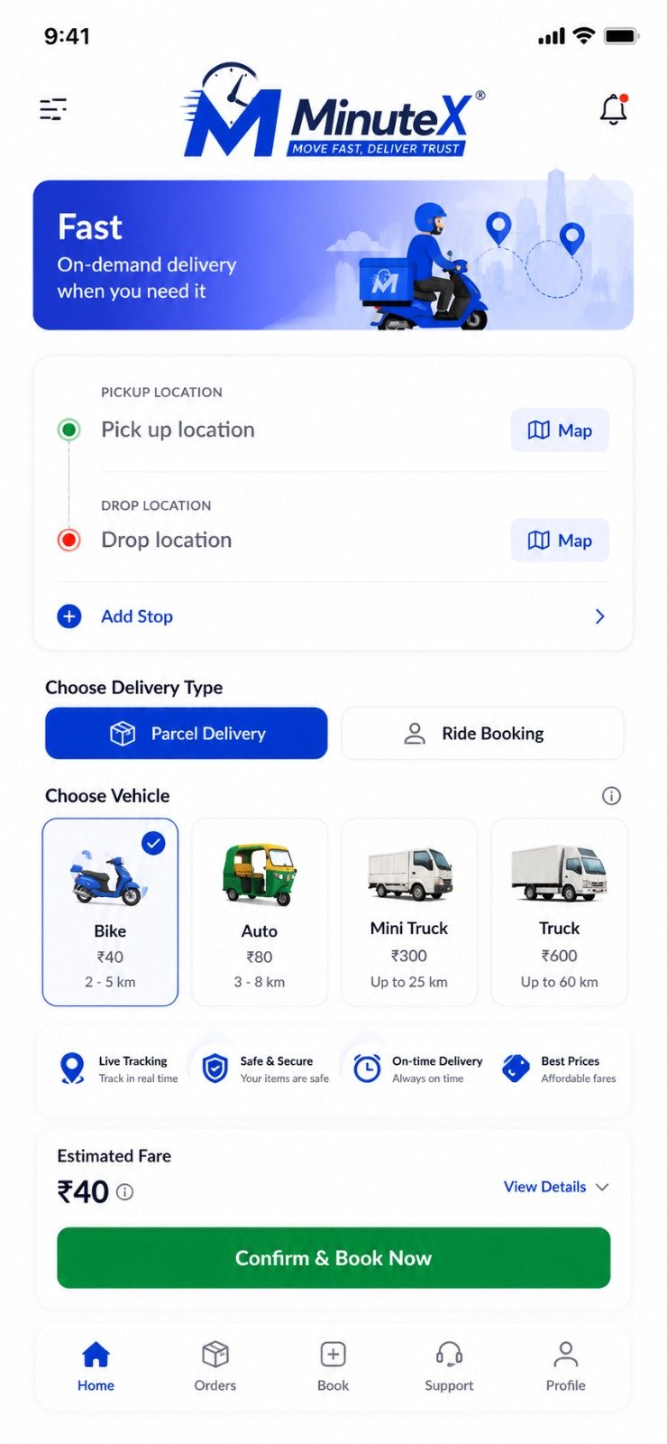 MinuteX Mobile App